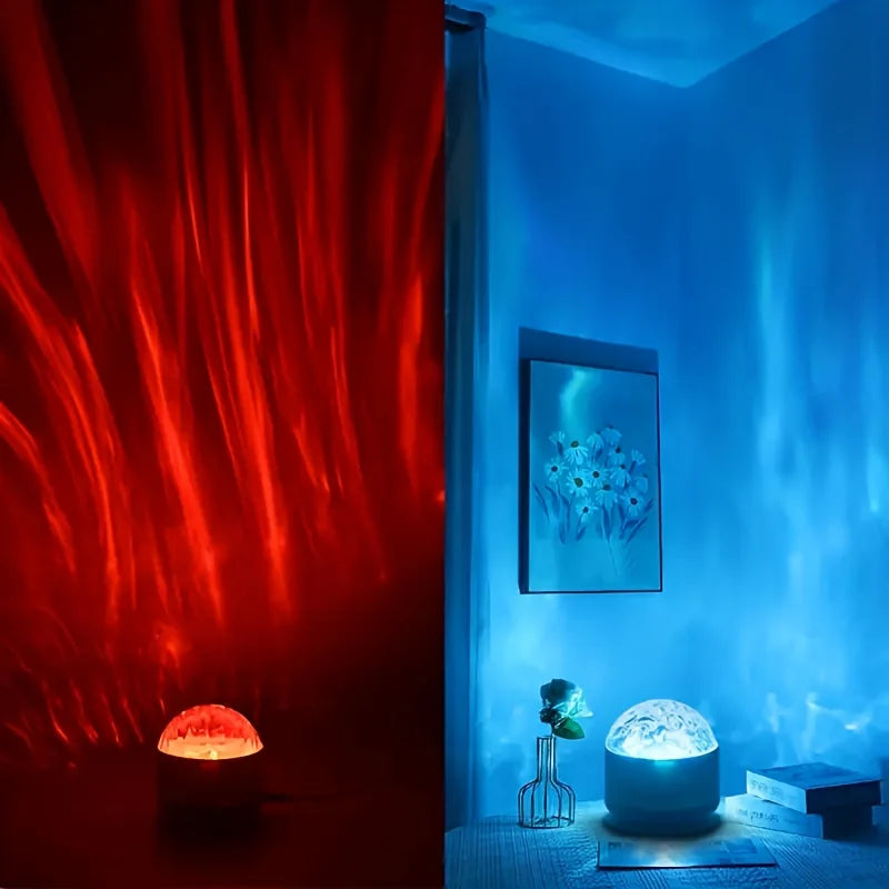 Starry Sky Galaxy Aurora Projector Light LED Night Light Remote RGB 16 Colors Water Ripple Projector Lamp Party Room Decor Gift