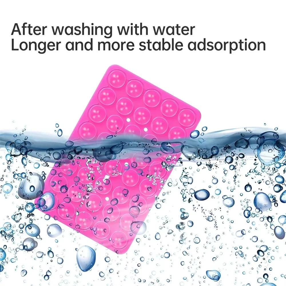 Single Double Side Silicone Suction Pad For Mobile Phone Fixture Suction Cup Backed Multifunctional Adhesive Silicone Rubber Suc